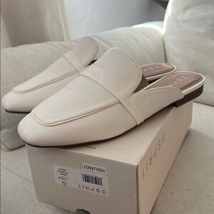 ESPRIT Women's White Mule Loafers, Size 9 1/2